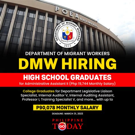 www dmw gov ph job hiring 2023 canada online
